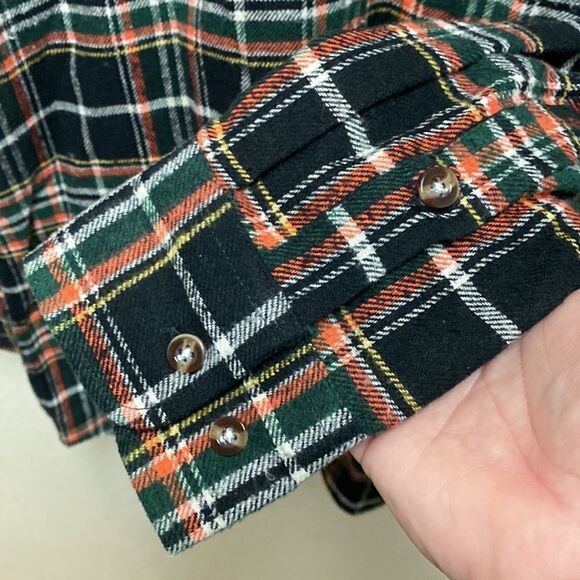 Foxfire Plaid Flannel Button Down Shirt Large - Picture 5 of 6